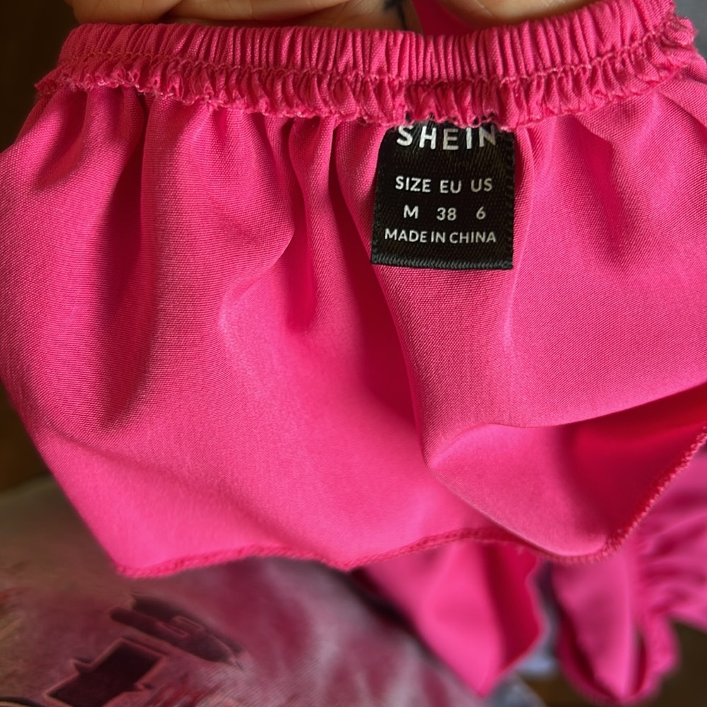 Pink Off-Shoulder Ruffle Top - Picture 3 of 3